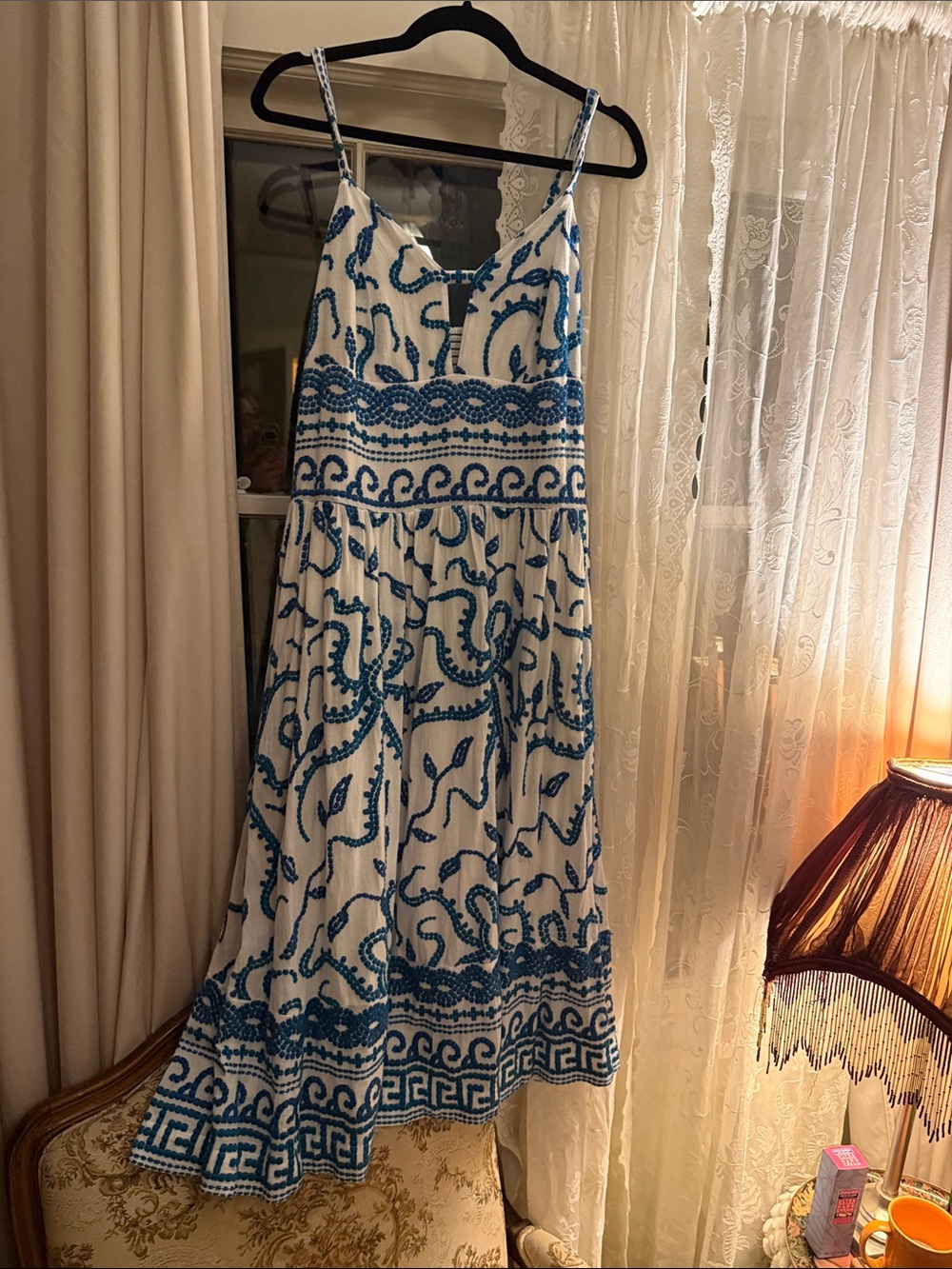 Maeve by Anthropologie Sun Dress with Blue Embroidery - Picture 7 of 15